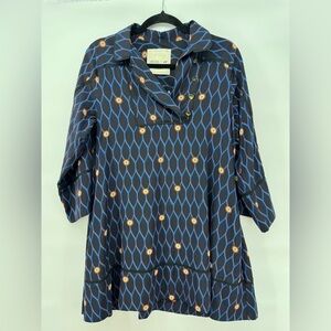 Kenzo x H&M Blue Patterned Silk Dress Size 4
